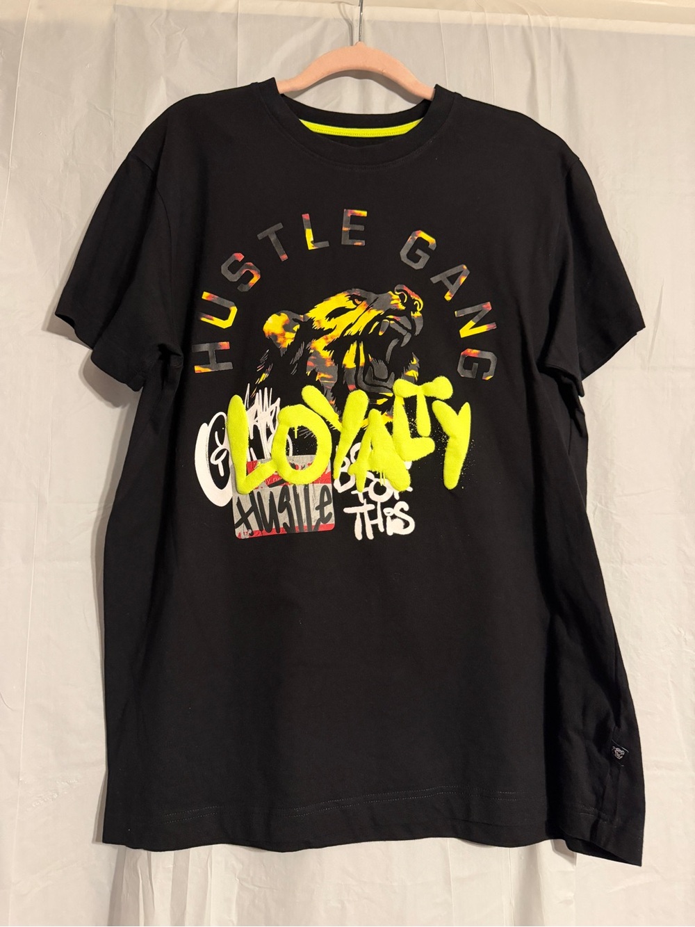 Hustle Gang Loyalty Tiger Graphic T Shirt Large Black Graffiti Streetwear